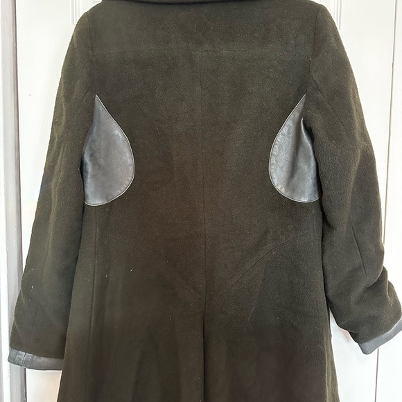 Vintage Olive Green DIANE vonFURSTENBERG Alpaca & Wool Pea Coat - Picture 10 of 11